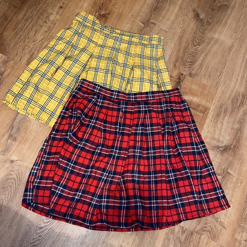 Preppy school plaid skirts